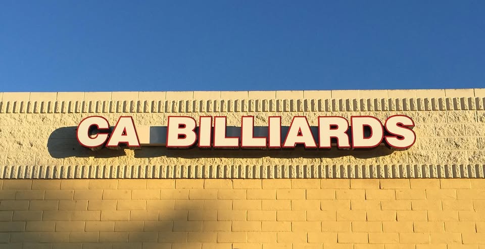 California Billiards pool hall exterior/interior